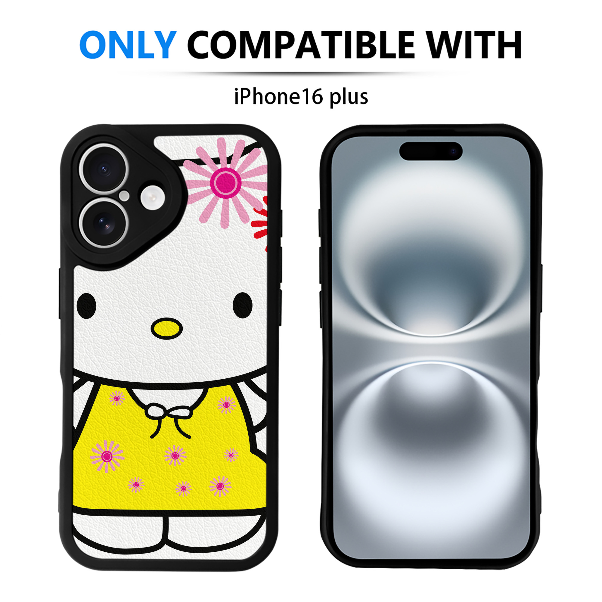 （画像用） Hello Kitty ハローキティ 【iPhone 16シリーズ対応】シリコンスマホケース（レザー調） 材質：シリコン